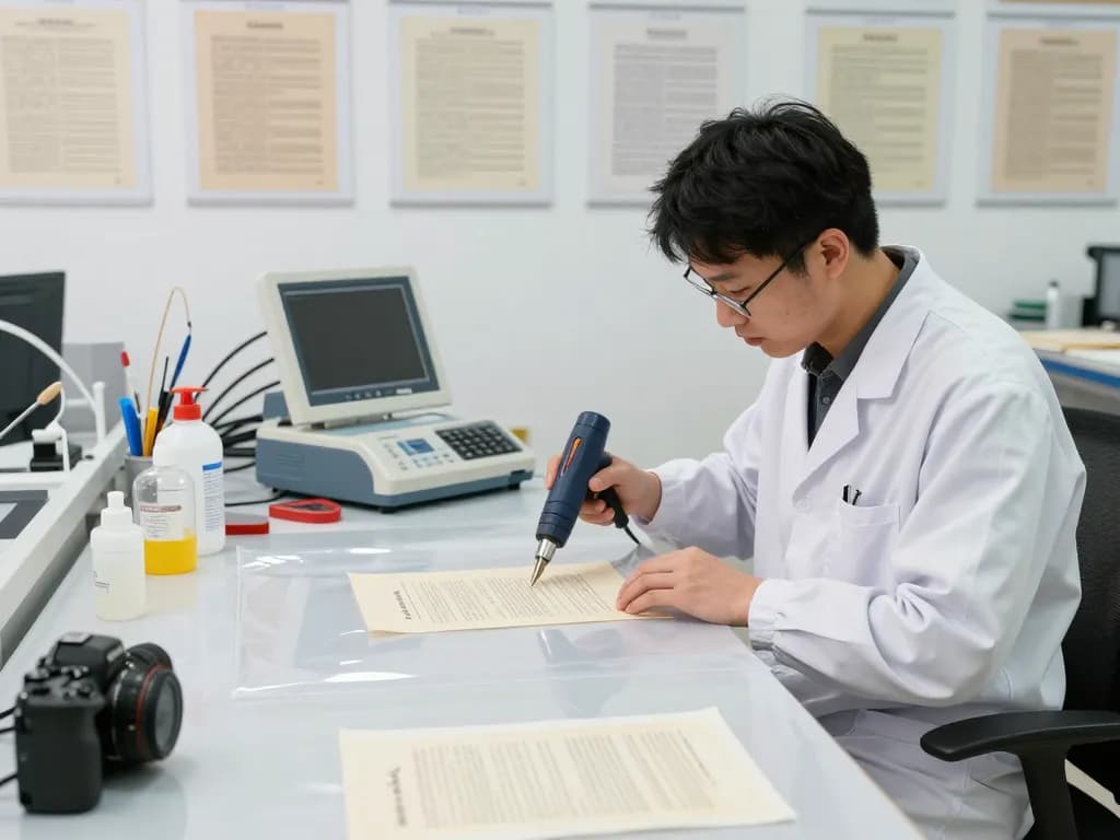 bóc ép plastic nghệ an technician restoring documents using advanced methods and technology in a professional workshop