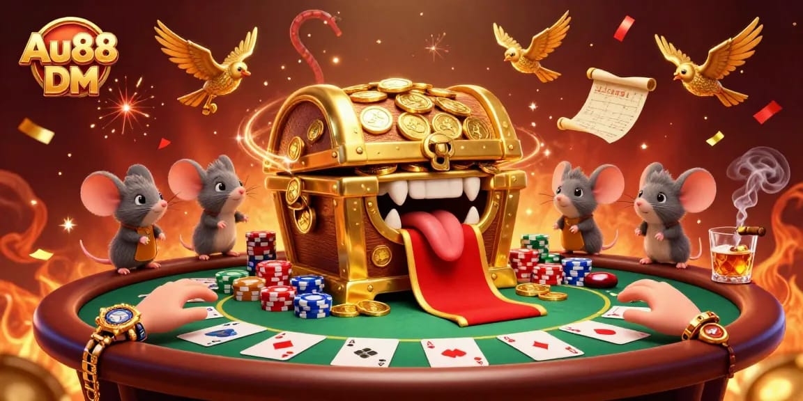 Engage with the exciting world of Au88 DM as adventurer mice discover riches beyond a golden treasure chest.