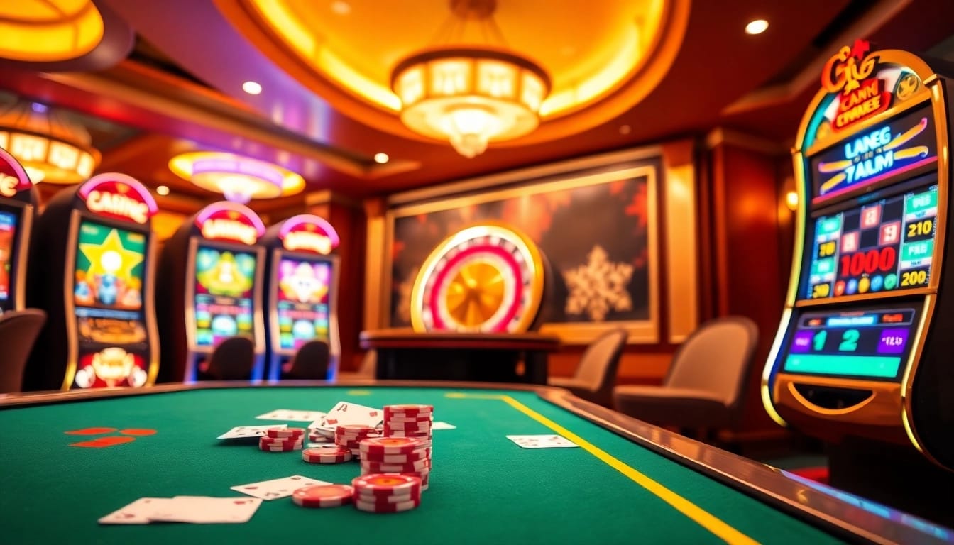 C168 online casino scene showcasing vibrant gaming tables and slot machines.