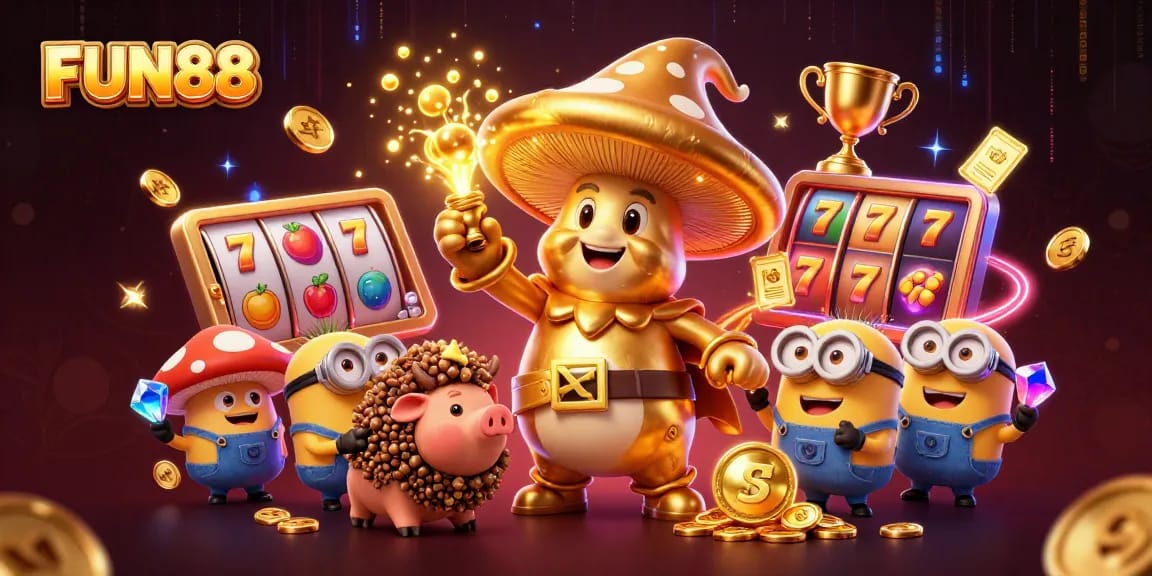 Engage with FUN88 slots as a golden wizard channels magic with treasure elements.