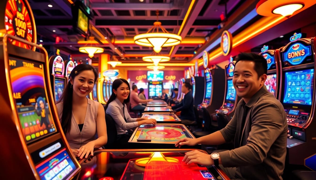 Experience excitement at GO99's casino games, showcasing vibrant players and thrilling action.
