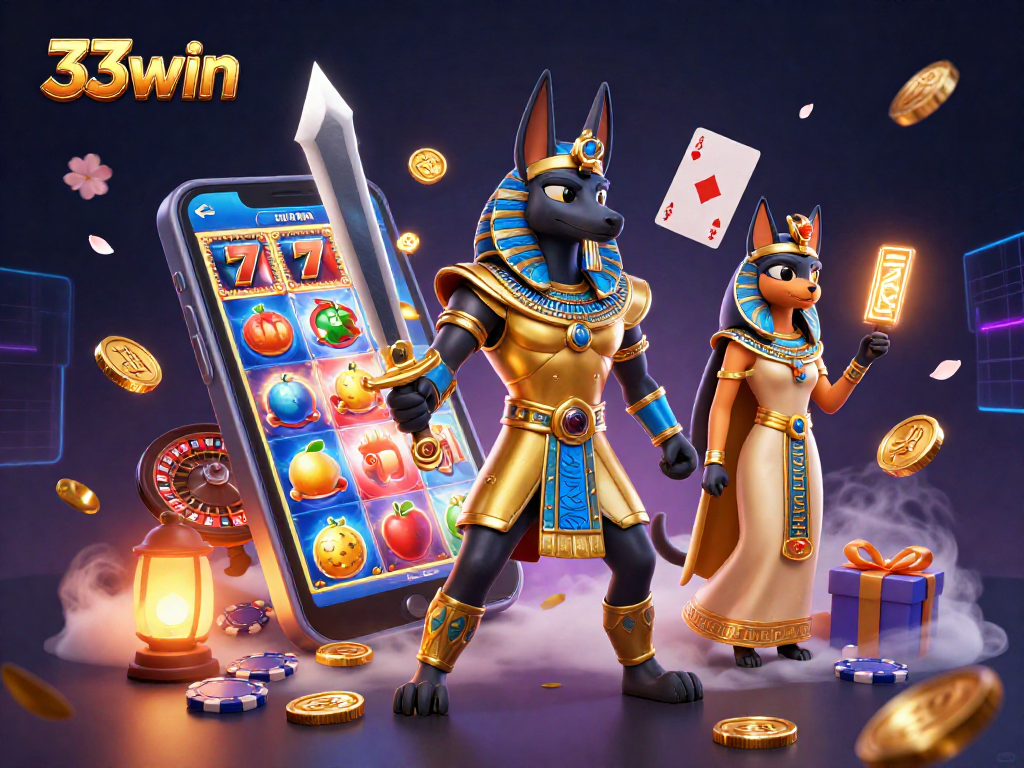 Engage with 33win, where Anubis and Bastet lead you through exhilarating slot game adventures.
