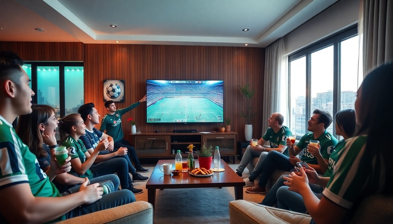 Socolive.network brings fans together for live soccer matches in a vibrant viewing party setting.