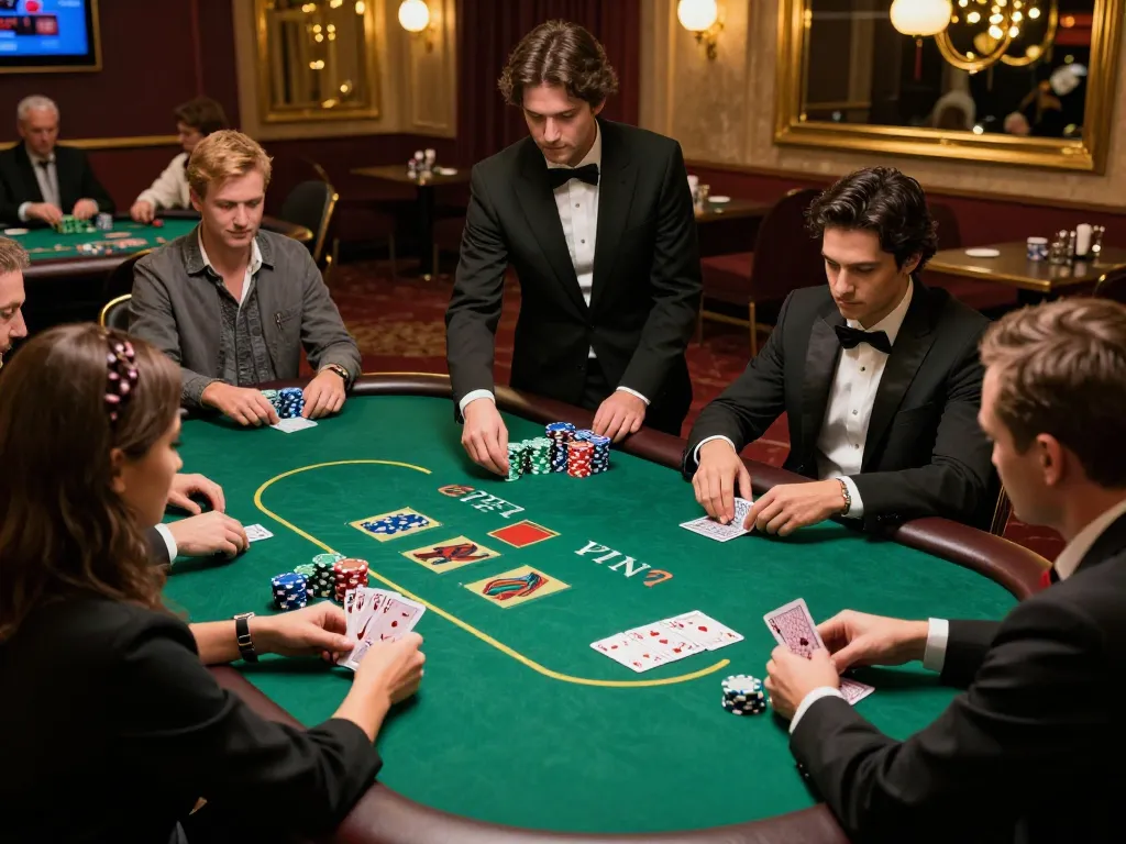 Players engaged at the poker table on trang chủ 555win, showcasing lively gameplay and strategic moments.