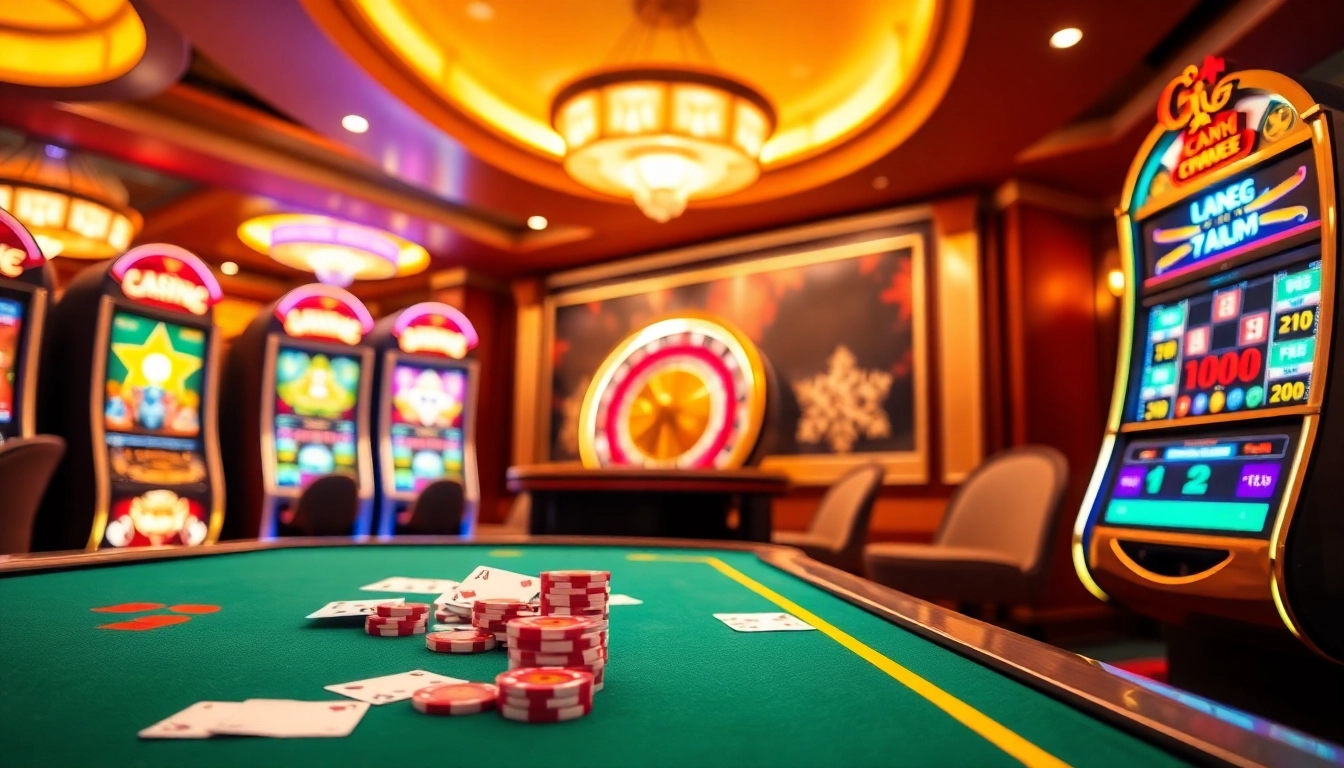 C168 online casino scene showcasing vibrant gaming tables and slot machines.