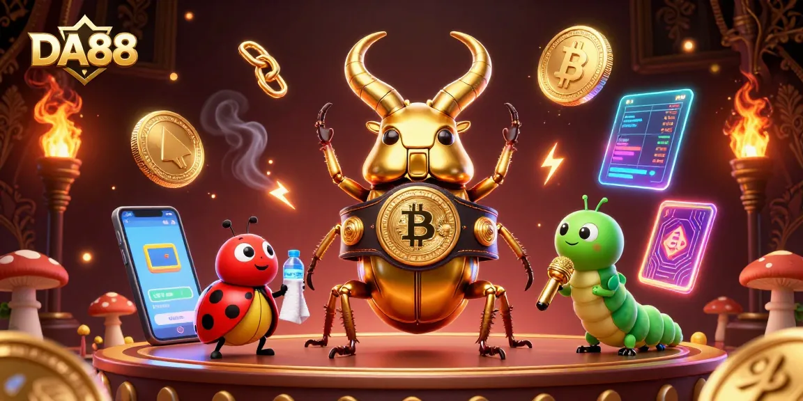 Engage with DA88 gaming excitement featuring dynamic characters and vibrant casino elements.