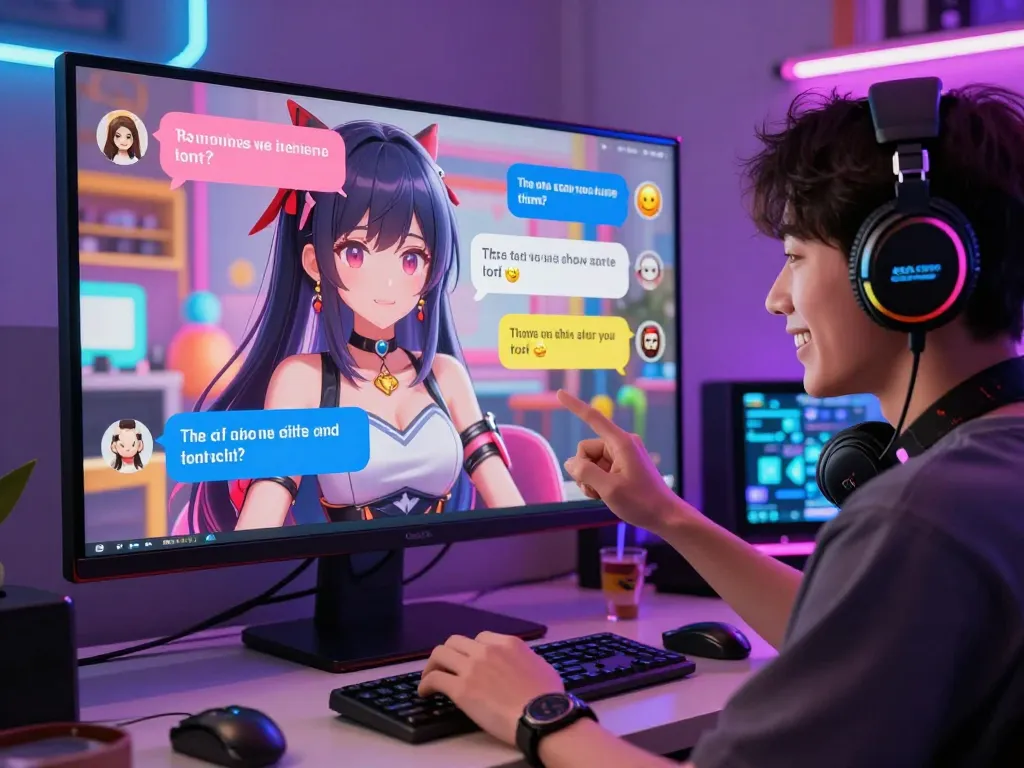 Engaging hentai AI chat featuring animated character and user interaction.