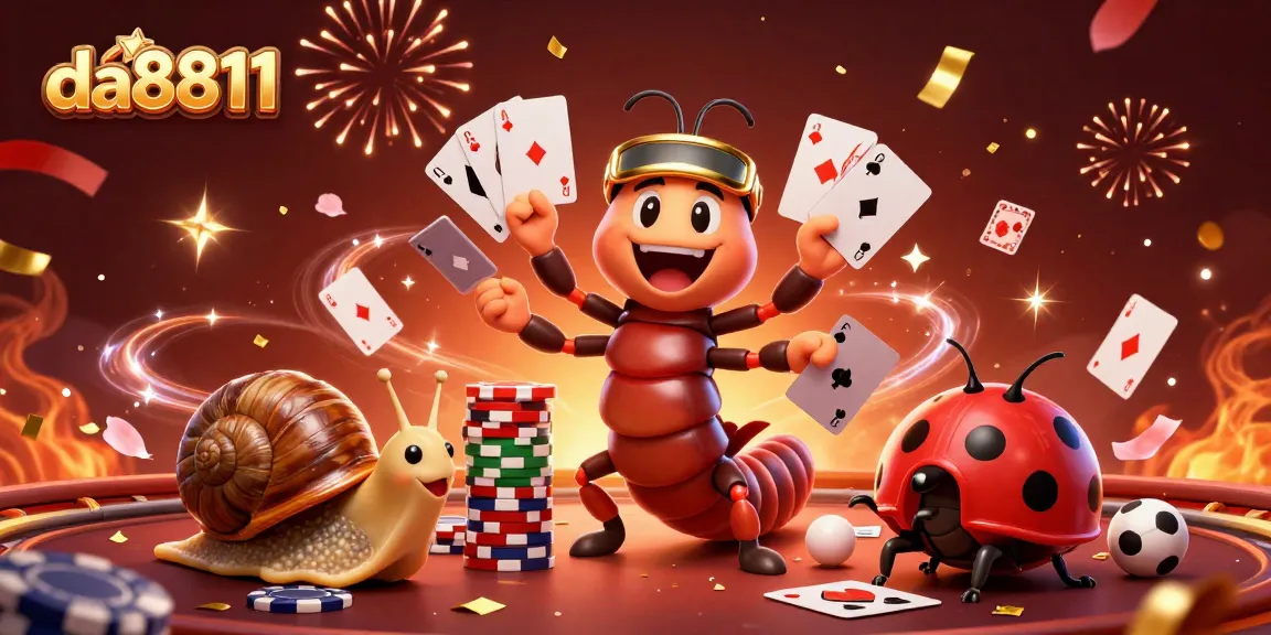 Experience thrilling games at da8811 with a vibrant 3D casino scene featuring lively characters and gambling elements.