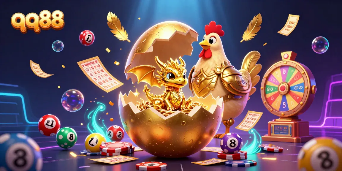 Experience thrilling moments with qq88's vibrant casino world, showcasing gold dragon and poker chips.