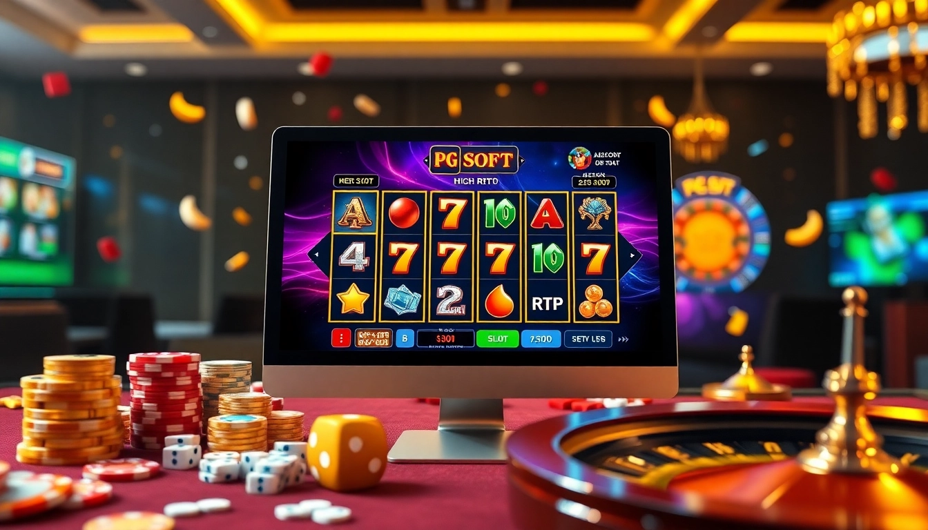 Engaging online gambling scene featuring the adobet88 link with vibrant slot graphics and casino elements.
