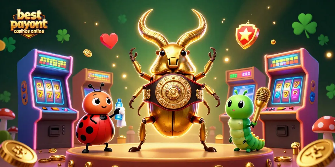 Engage with the best payout casinos online featuring fun characters and arcade game elements in a vibrant setting.
