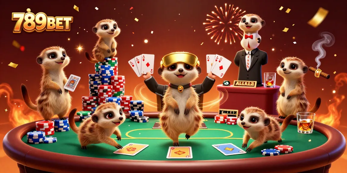 Experience 789BET's lively casino action with meerkats dealing cards and celebrating wins!