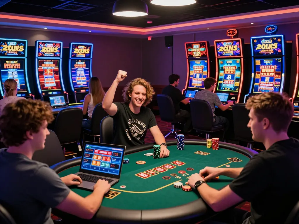 Engaging online gambling experience at https://tr88.army/ showcasing diverse players celebrating wins in high-energy casino environment.