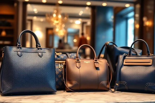 명품 이미테이션 가방 컬렉션을 세련된 환경에서 선보이며 분위기를 연출하는 이미지